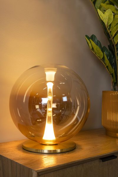 Lucide GISELA - Table lamp - Ø 30 cm - LED Dim. - 1x12W 2500K - Amber - Premium
